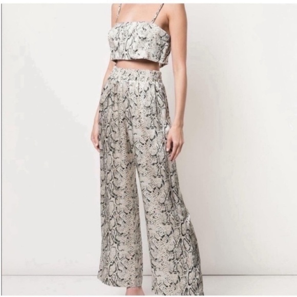 Reformation Sampson 100% silk snakeskin pant top set - Picture 2 of 5